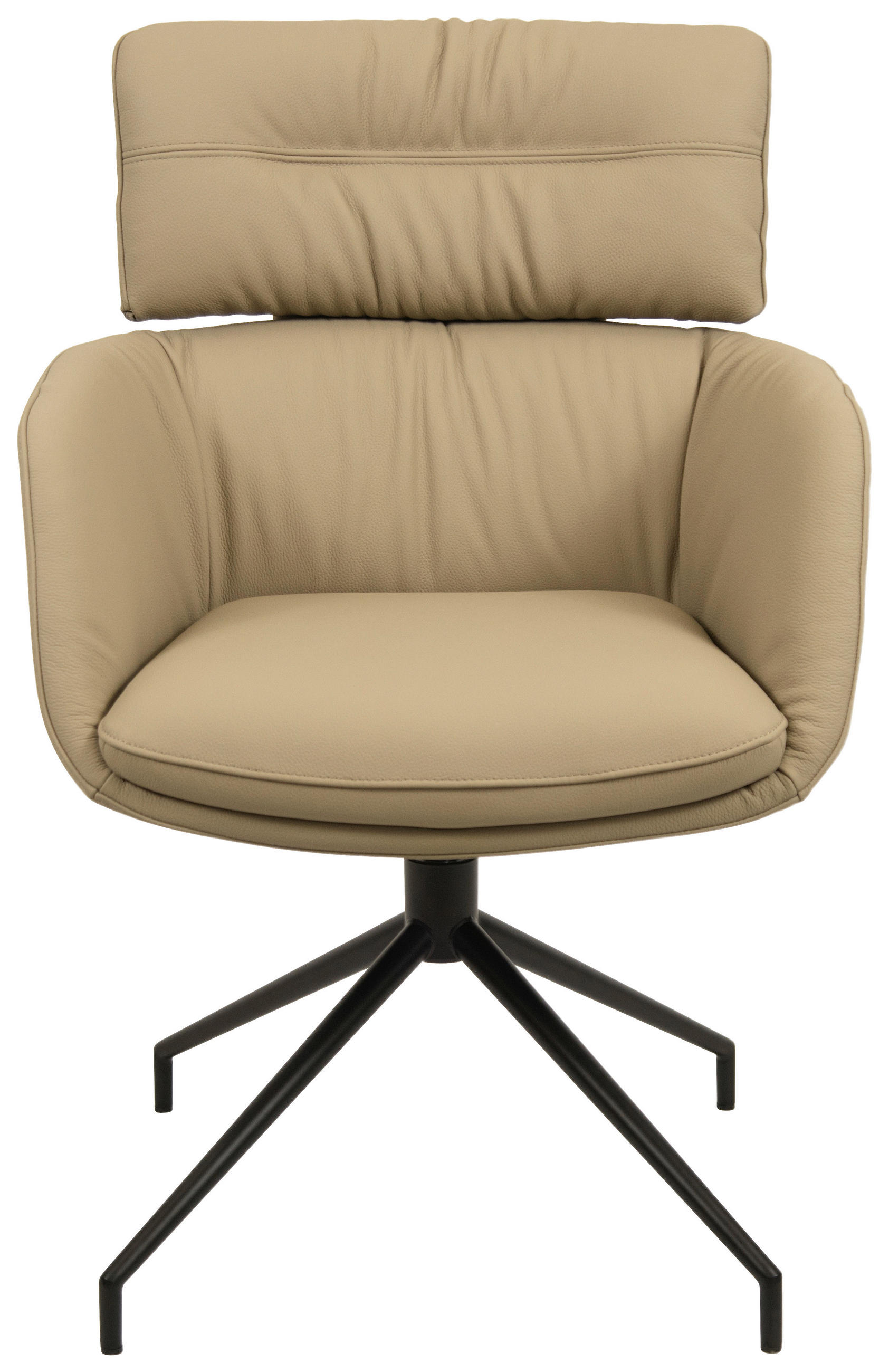 ARMLEHNSTUHL  in Eisen Echtleder pigmentiert  - Taupe/Eichefarben, Design, Leder/Holz (62/92/66cm) - Dieter Knoll