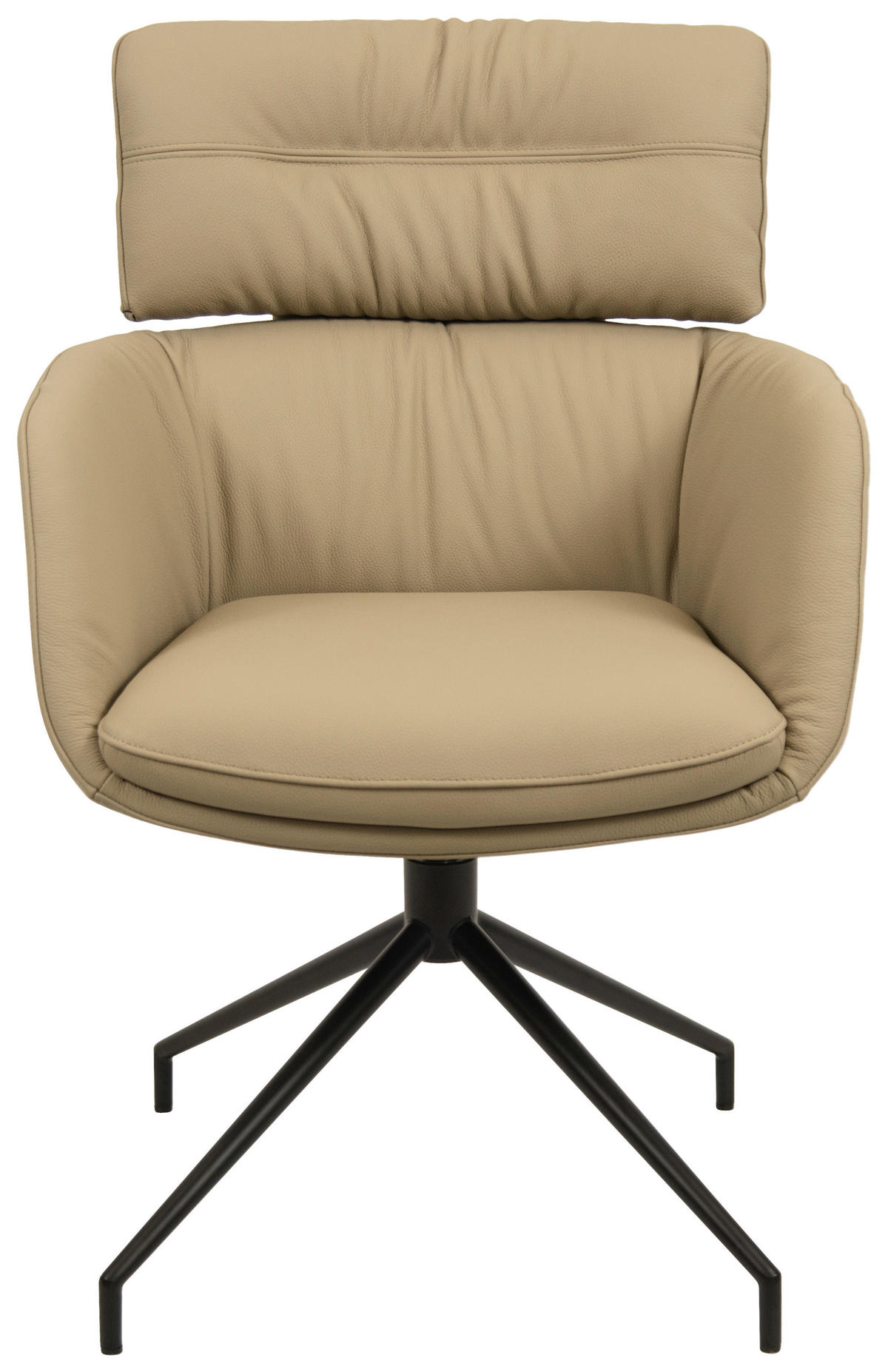 ARMLEHNSTUHL  in Eisen Echtleder pigmentiert  - Taupe/Eichefarben, Design, Leder/Holz (62/92/66cm) - Dieter Knoll