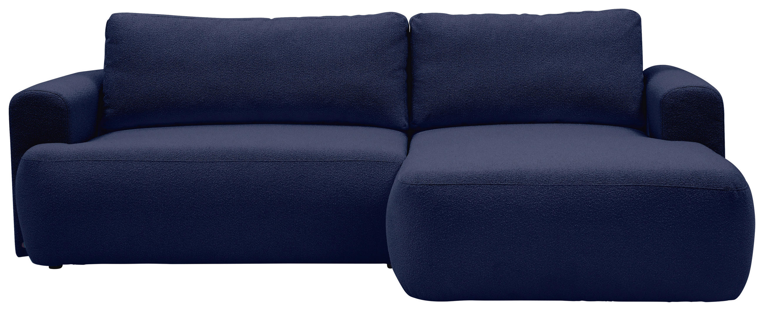 ECKSOFA Dunkelblau Bouclé Rückenkissen, Rücken echt  - Schwarz/Dunkelblau, KONVENTIONELL, Kunststoff/Textil (257/170cm) - Tom Tailor