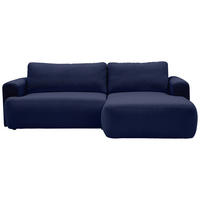 ECKSOFA Dunkelblau Bouclé Rückenkissen, Rücken echt  - Schwarz/Dunkelblau, KONVENTIONELL, Kunststoff/Textil (257/170cm) - Tom Tailor