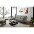 ECKSOFA Hellgrau Flachgewebe  - Hellgrau/Schwarz, Design, Textil/Metall (176-217/279-327cm) - Dieter Knoll