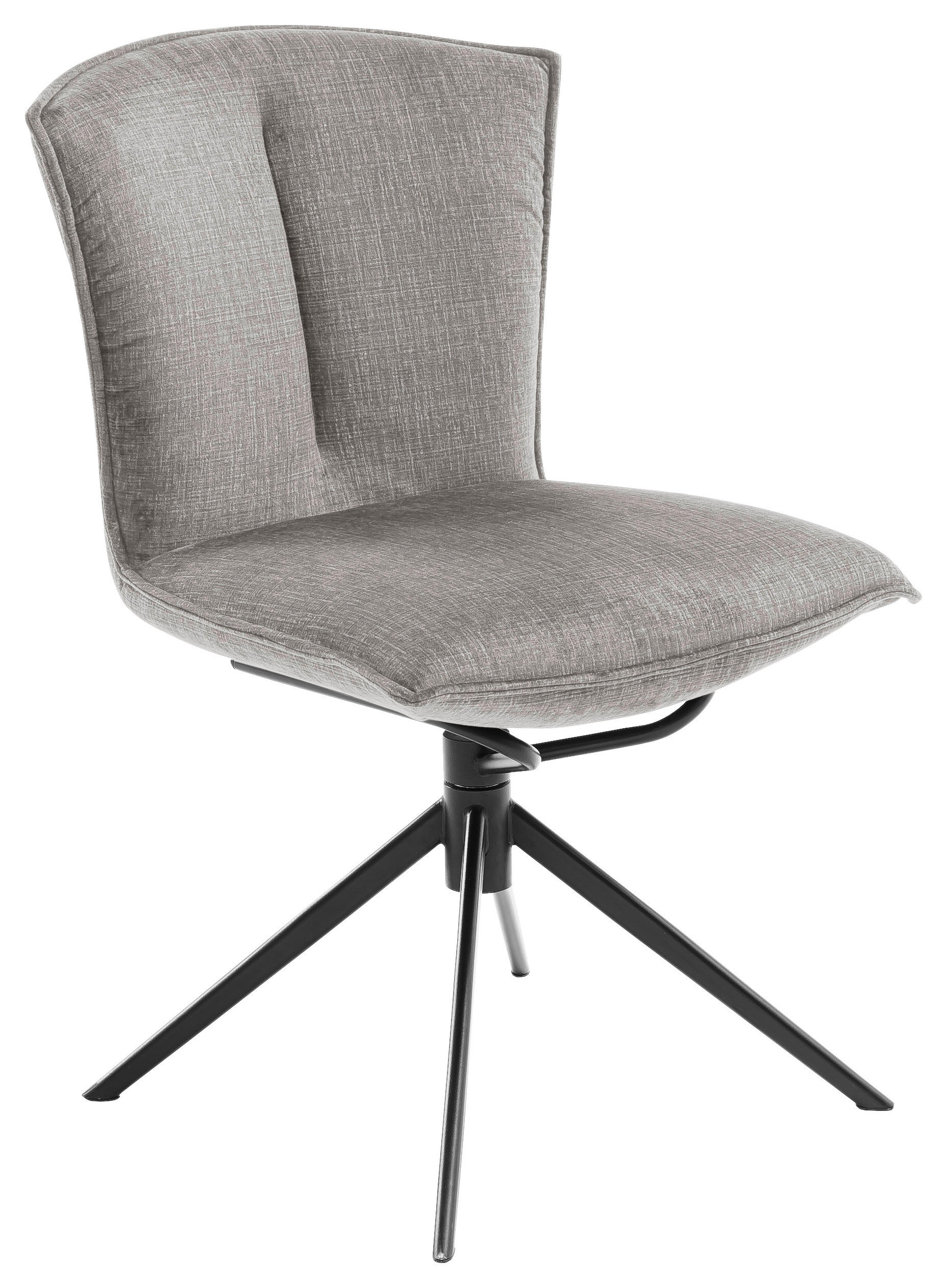 STUHL  in Stahl Velours Metall, Textil  - Hellgrau/Schwarz, Design, Textil/Metall (53/88/62cm) - Novel