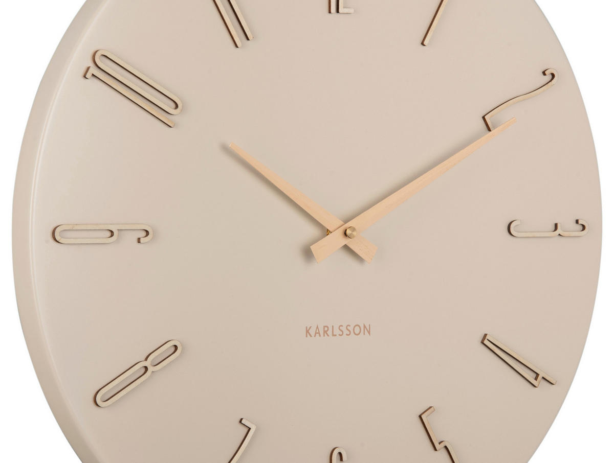 WANDUHR Esmerado Weiß  - Weiß, Basics, Metall (40cm) - Karlsson