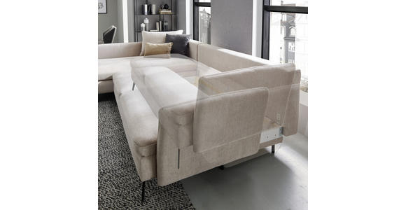 ECKSOFA in Webstoff Dunkelgrün  - Dunkelgrün/Schwarz, Design, Textil/Metall (182/280cm) - Carryhome