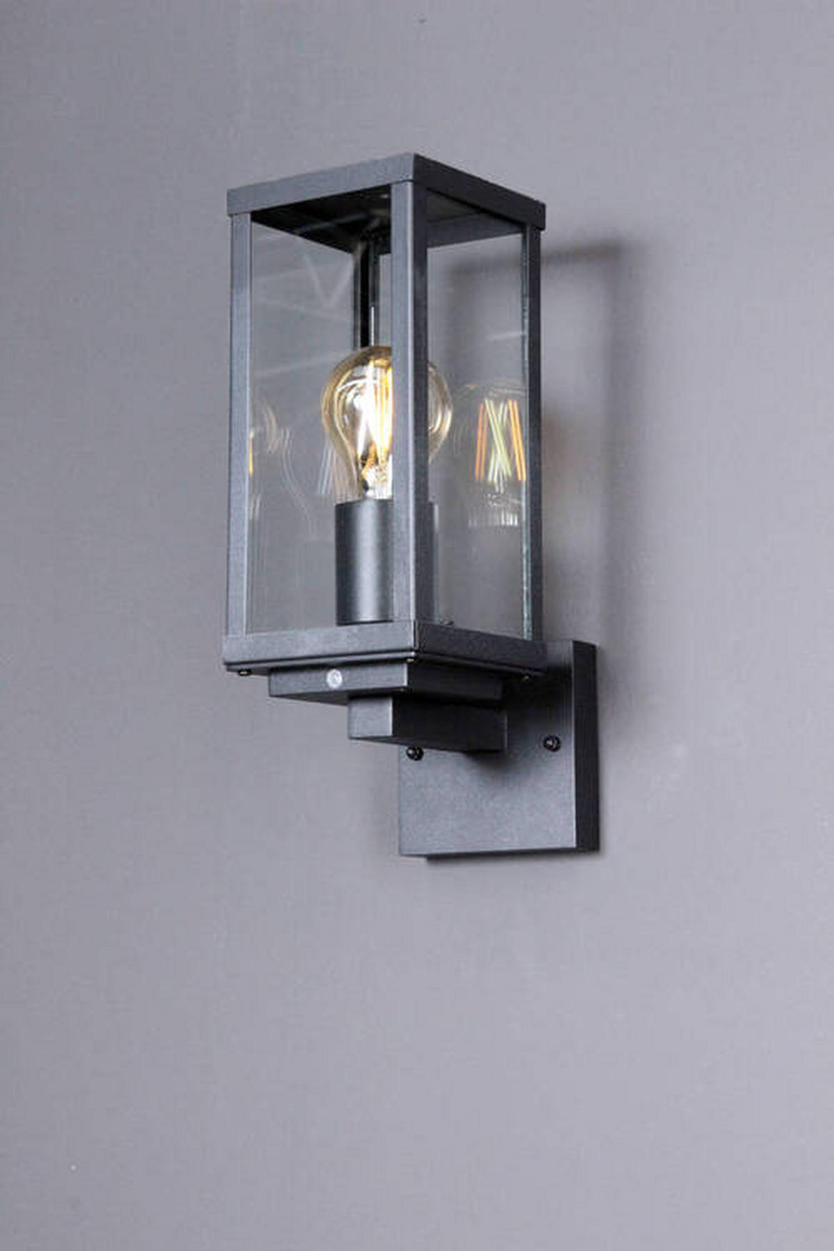 AUßENWANDLEUCHTE   - Klar/Anthrazit, Basics, Glas/Metall (37,0/16,0/11,0cm)