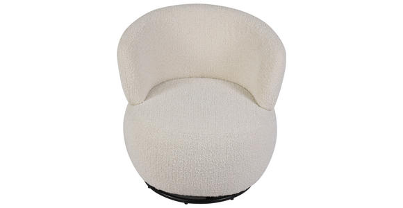 SESSEL in Bouclé Weiß  - Schwarz/Weiß, Design, Textil/Metall (73.5/72.5/71.5cm) - Xora