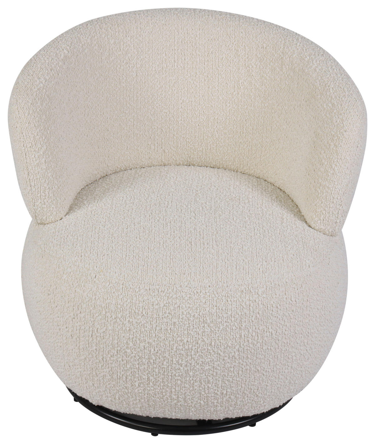 SESSEL in Bouclé Weiß  - Schwarz/Weiß, Design, Textil/Metall (73.5/72.5/71.5cm) - Xora