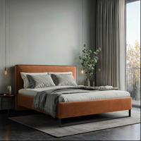 POLSTERBETT 180/200 cm,  in Rostfarben, gepolstertes Kopfteil, Lattenrost, Bettkasten,  - Rostfarben/Schwarz, MODERN, Holz/Holzwerkstoff (180/200cm) - MID.YOU