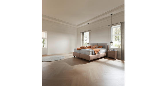 BOXSPRINGBETT 180/200 cm in Hellgrau, Hellbraun - Hellbraun/Hellgrau, Design, Textil/Metall (180/200cm) - Johann Jakob