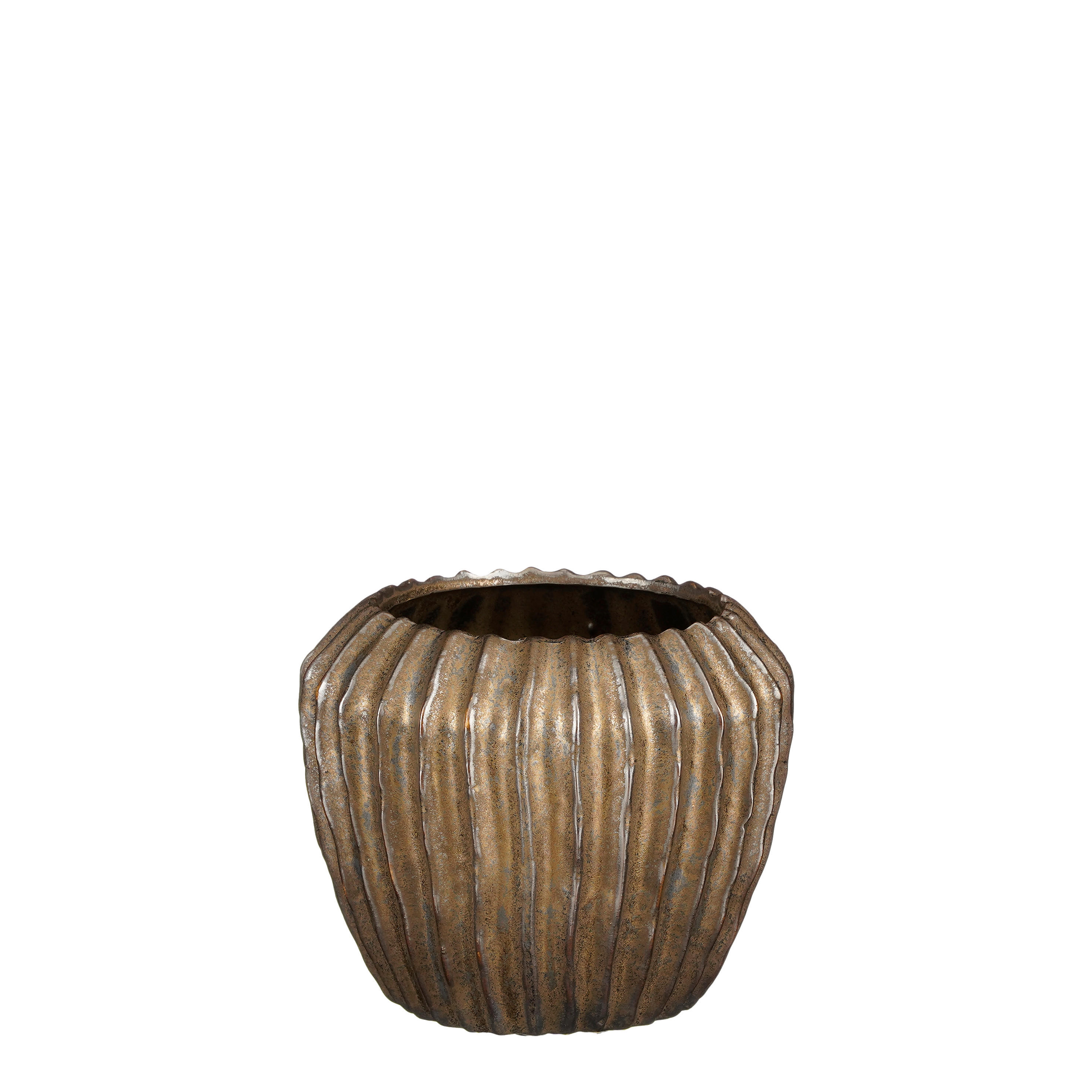 TEGLA ZA BILJKE  keramika  - brončane boje, Basics, keramika (16.5/14cm)