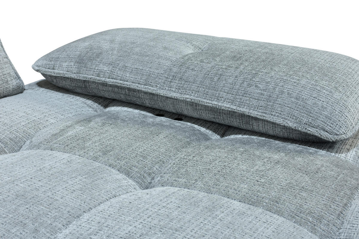 ECKSOFA Hellgrau Chenille  - Hellgrau/Schwarz, Design, Kunststoff/Textil (314/162cm) - Livetastic