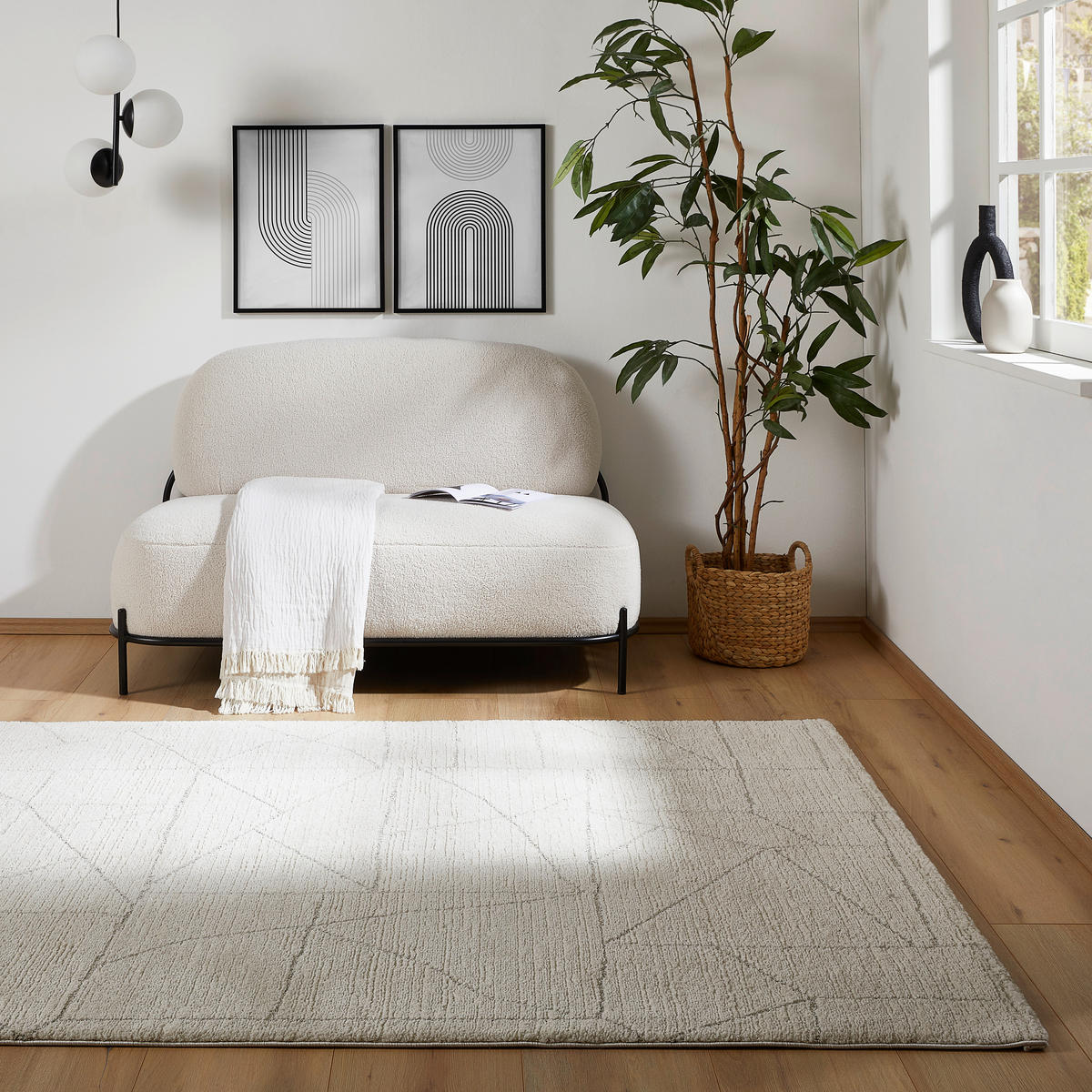 WEBTEPPICH 80/150 cm Creme  - Creme, Design, Textil (80/150cm) - Novel