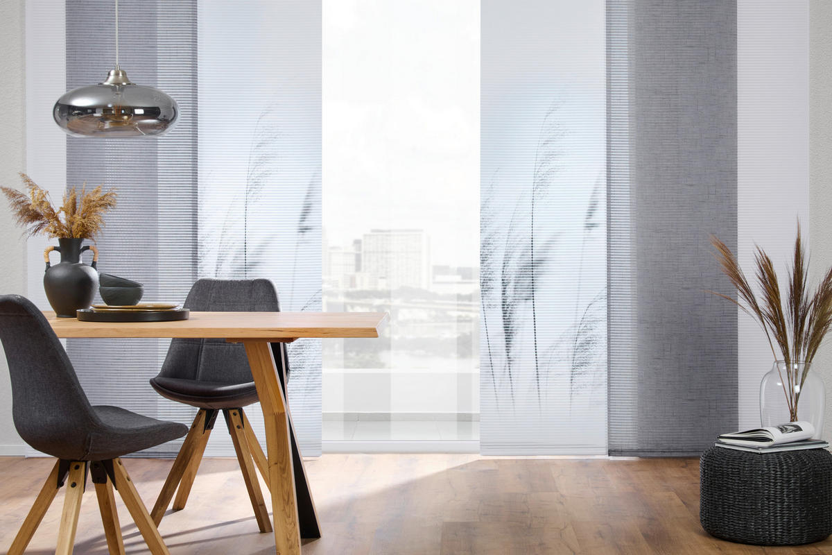 FLÄCHENVORHANG in Grau  - Grau, Design, Textil (60/255cm) - Novel