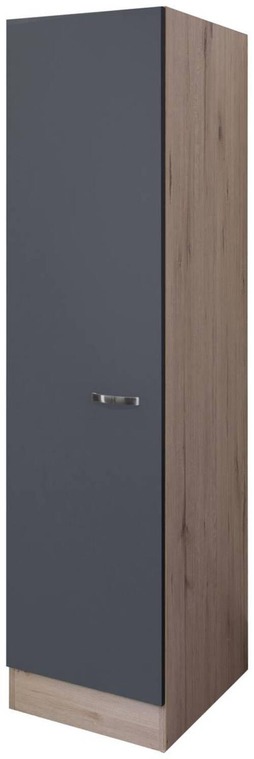 GESCHIRRSCHRANK 50/200/57 cm  in Dunkelgrau, Eiche San Remo  - Edelstahlfarben/Dunkelgrau, MODERN, Holzwerkstoff/Metall (50/200/57cm) - FlexWell