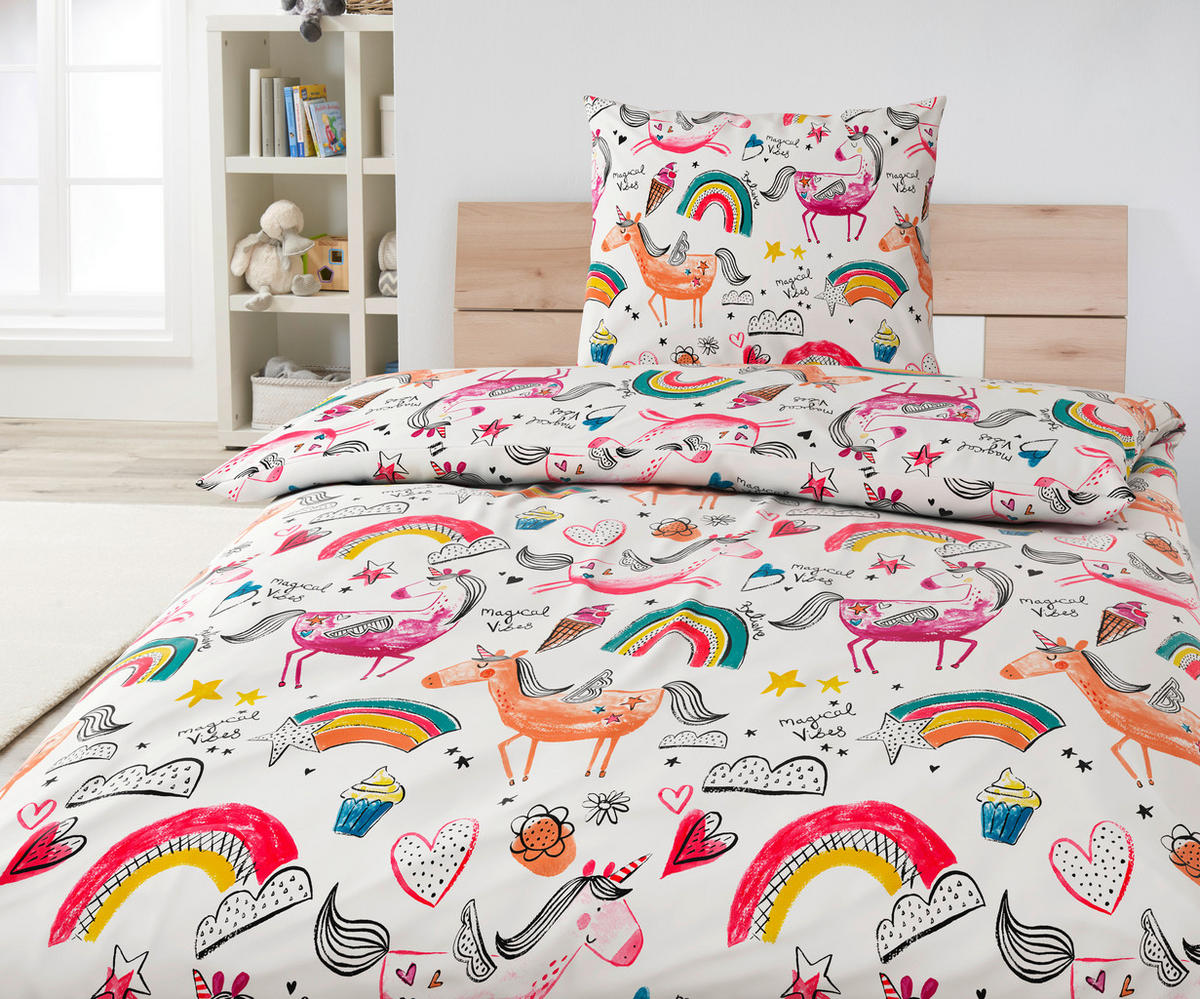 DETSKÉ OBLIEČKY S JEDNOROŽCAMI 140/200 cm  - pink, Konventionell, textil (140/200cm) - Ben'n'jen