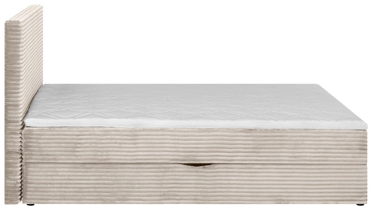 BOXBETT 140/200 cm  in Naturfarben  - Schwarz/Naturfarben, Trend, Kunststoff/Textil (140/200cm) - Boxxx