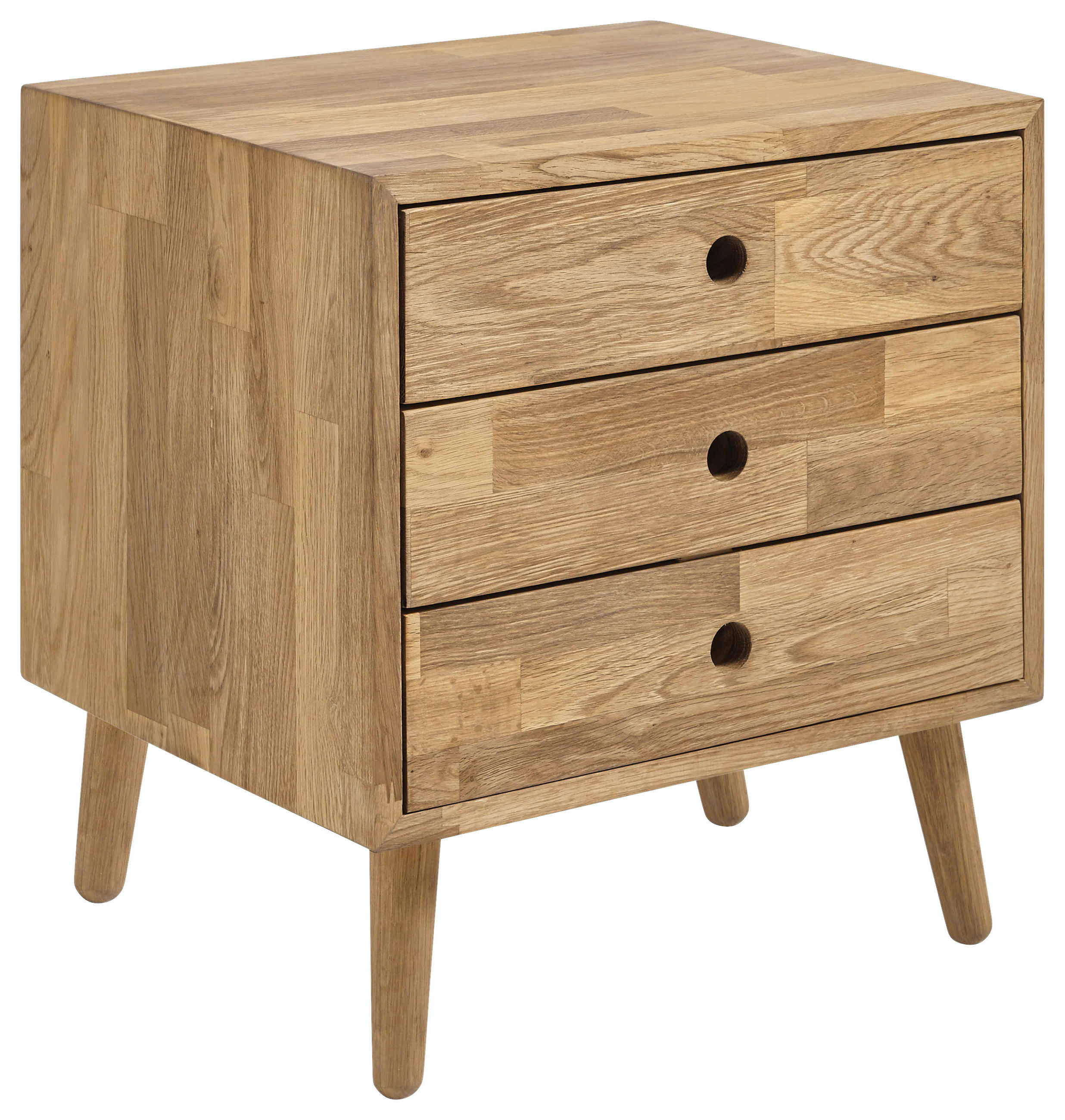 NACHTKÄSTCHEN in massiv Eiche Eichefarben  - Eichefarben, Natur, Holz (42/45/35cm)