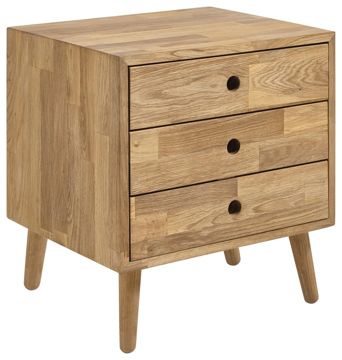 NACHTKÄSTCHEN in massiv Eiche Eichefarben  - Eichefarben, Natur, Holz (42/45/35cm)