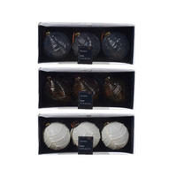 SET KUGLI ZA JELKU - siva/bela, Osnovno, staklo (8cm)