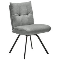 STUHL  in Velours Textil  - Schwarz/Grau, Design, Textil/Metall (50/84/68cm) - Welnova