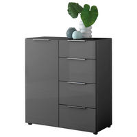 KOMODA, antracit  - barve kroma/črna, Moderno, kovina/umetna masa (90/99/40cm) - MID.YOU