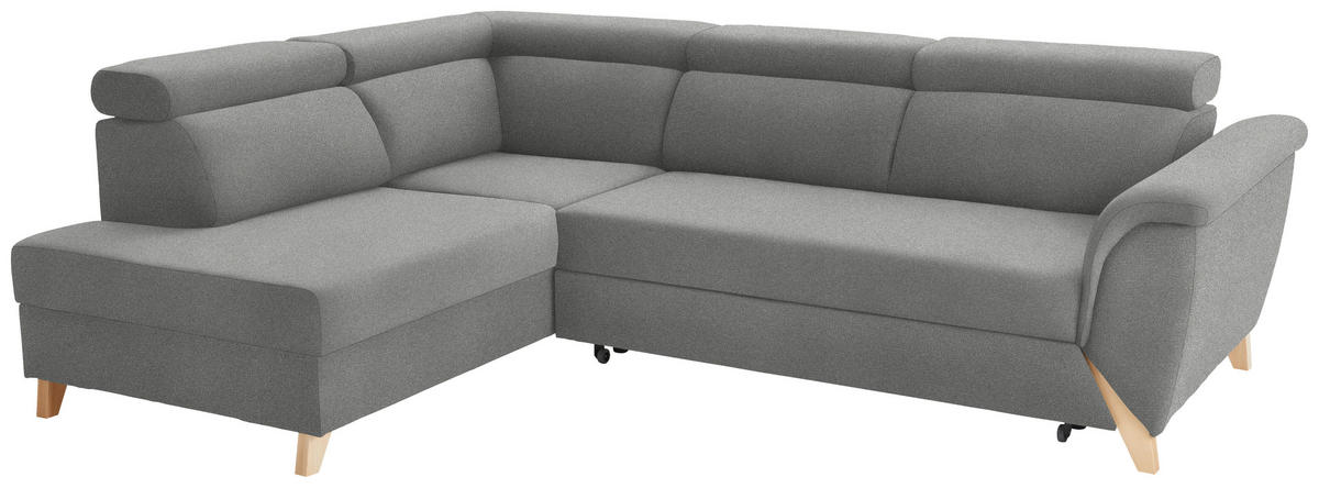 ECKSOFA  in Chenille Greige  200/265 cm  - Greige/Naturfarben, KONVENTIONELL, Holz/Textil (200/265cm) - Stylife