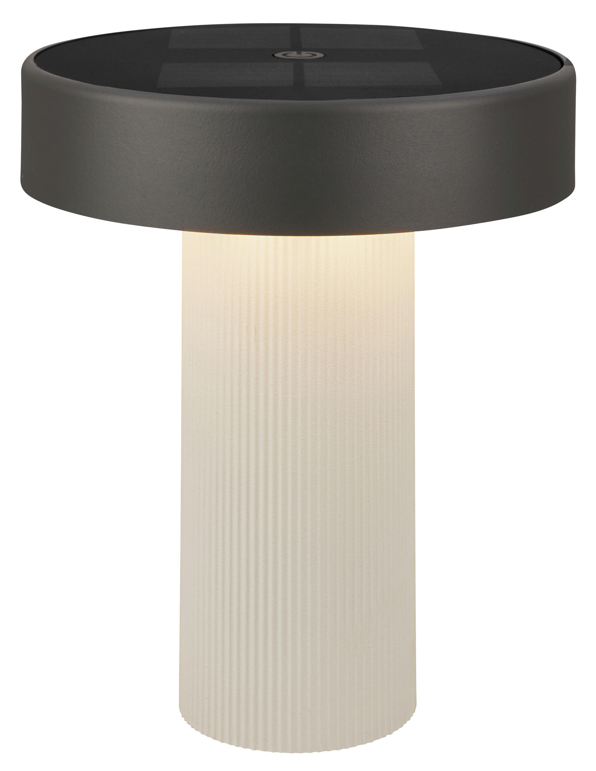 AKKU-TISCHLEUCHTE 16/20 cm  - Anthrazit/Beige, Design, Kunststoff (16/20cm)