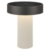 AKKU-TISCHLEUCHTE 16/20 cm  - Anthrazit/Beige, Design, Kunststoff (16/20cm)