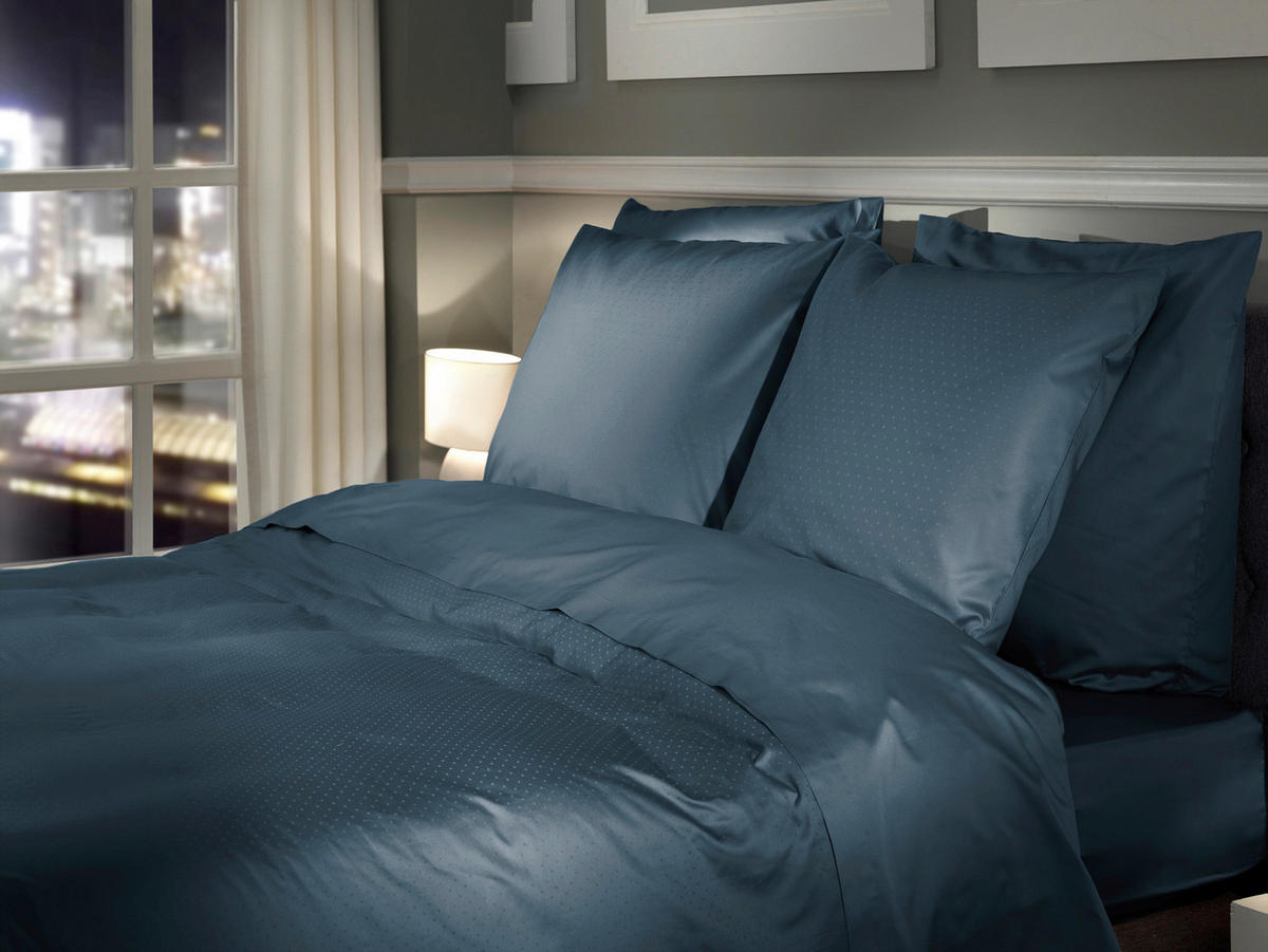 BETTWÄSCHE PUNTO Makosatin 155/220 cm  - Blau, Basics, Textil (155/220cm) - Novel