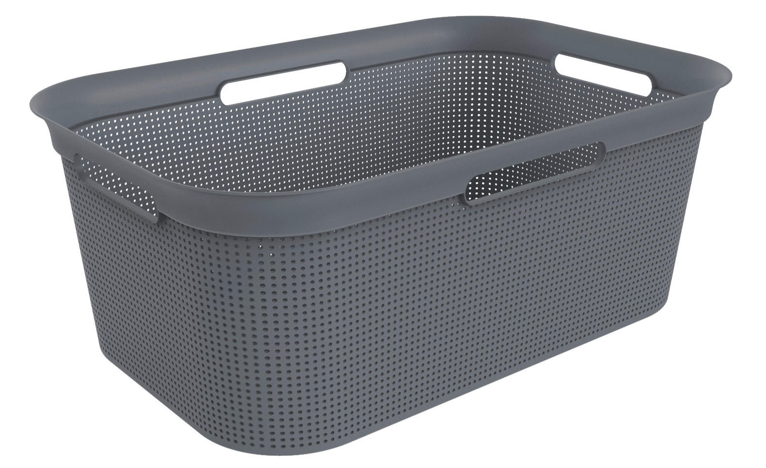 WÄSCHEKORB - Anthrazit, Basics, Kunststoff (59,6/39,6/23,2cm) - Rotho