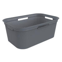 WÄSCHEKORB - Anthrazit, Basics, Kunststoff (59,6/39,6/23,2cm) - Rotho
