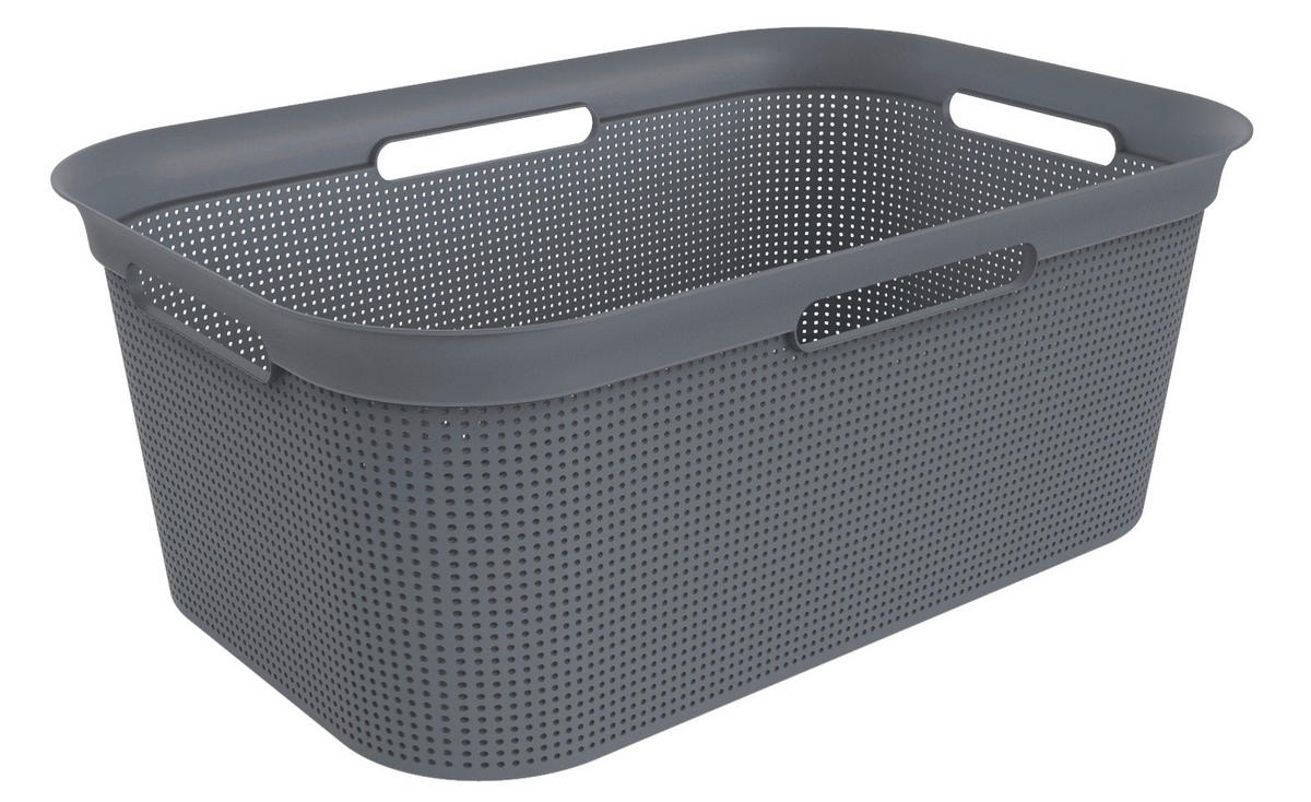 WÄSCHEKORB - Anthrazit, Basics, Kunststoff (59,6/39,6/23,2cm) - Rotho