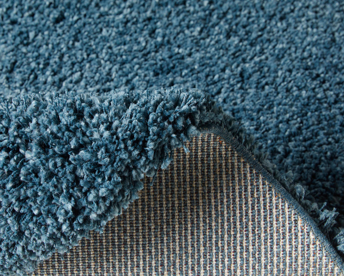 HOCHFLORTEPPICH 120 cm Petrol rund  - Petrol, Basics, Textil (120cm) - Novel