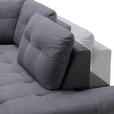 ECKSOFA in Flachgewebe, Leinenoptik Dunkelgrau  - Dunkelgrau/Schwarz, Design, Textil/Metall (247/208cm) - Xora