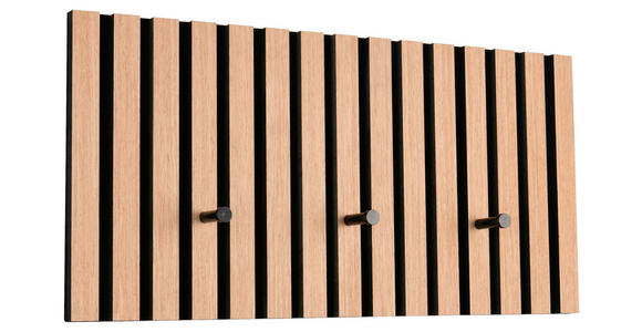 GARDEROBENPANEEL in 60/30/7 cm - Schwarz/Eiche Artisan, MODERN, Holzwerkstoff/Textil (60/30/7cm) - Xora
