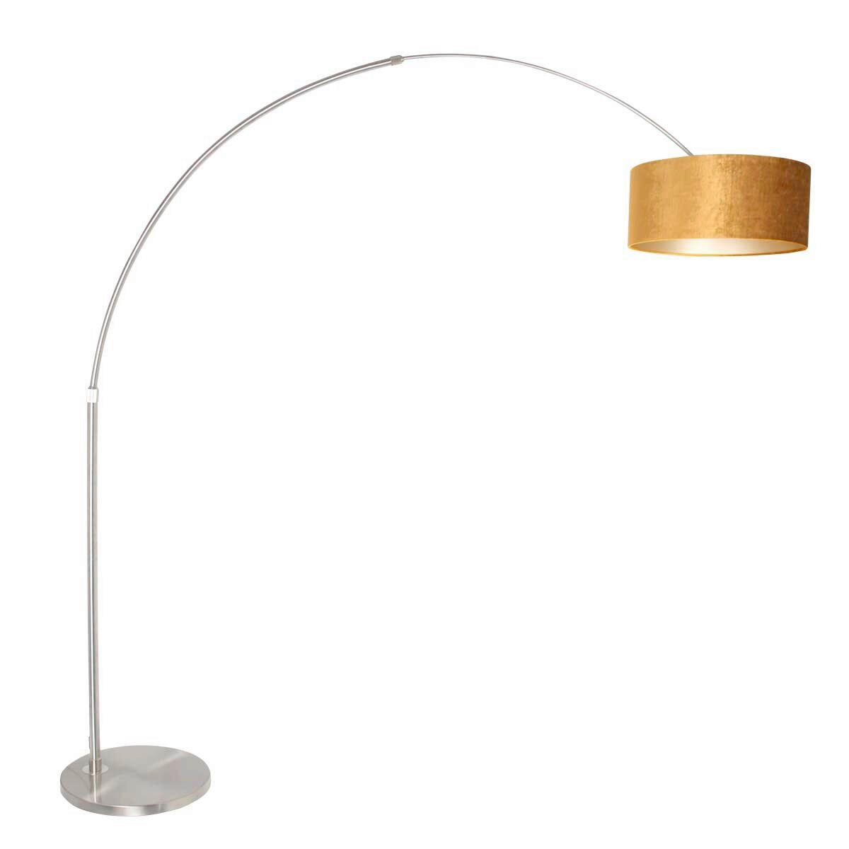 STEHLEUCHTE SPARKLED LIGHT 50/240/230 cm  - Edelstahlfarben/Goldfarben, Trend, Leder/Metall (50/240/230cm)
