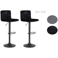 BARHOCKER-SET in Schwarz  - Dunkelgrau/Schwarz, MODERN, Textil/Metall (40/85/48cm) - MID.YOU