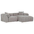 ECKSOFA in Flachgewebe Braun  - Creme/Schwarz, MODERN, Kunststoff/Textil (231/178cm) - Carryhome