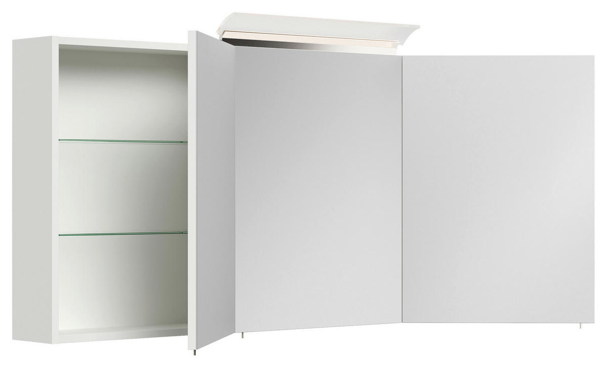 SPIEGELSCHRANK 140/62/17 cm  - Weiß Hochglanz, MODERN, Glas/Holzwerkstoff (140/62/17cm) - MID.YOU