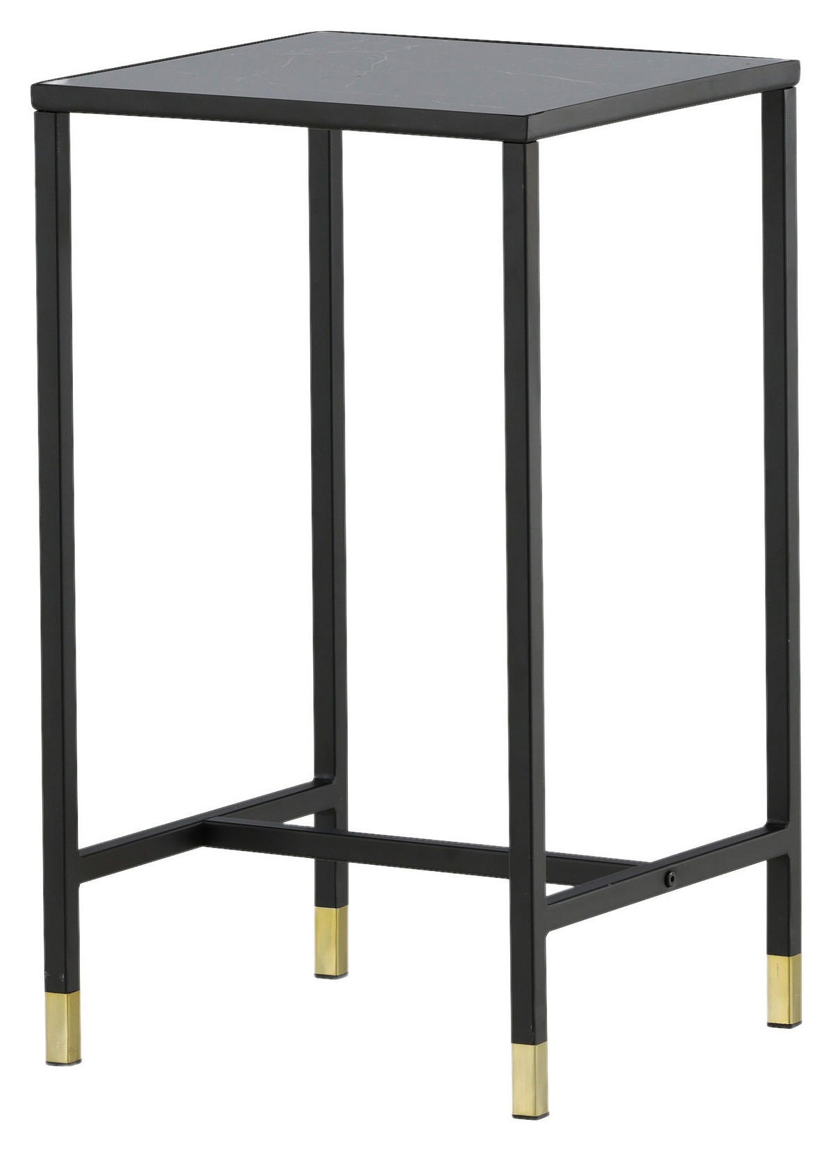 BEISTELLTISCH 40/40/70 cm Schwarz, Messingfarben quadratisch  - Messingfarben/Schwarz, Design, Glas/Metall (40/40/70cm) - Livetastic