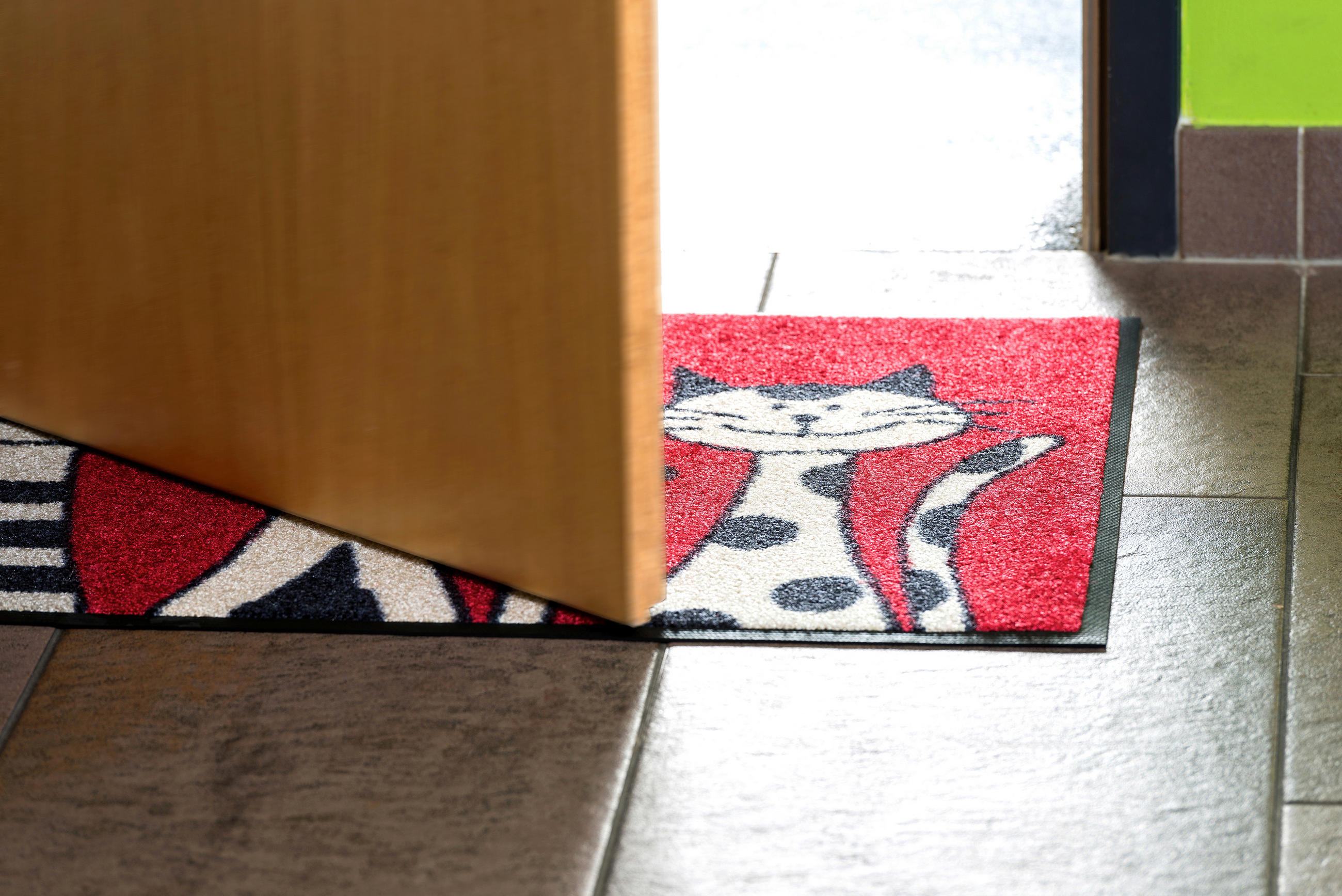 FUßMATTE 50/75 cm  - Rot/Schwarz, Basics, Kunststoff/Textil (50/75cm) - wash+dry