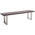 SITZBANK 180/50/40 cm  in Eichefarben, Edelstahlfarben  - Edelstahlfarben/Eichefarben, Design, Holz/Metall (180/50/40cm) - Novel