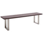SITZBANK 160/50/40 cm  in Eichefarben, Edelstahlfarben  - Edelstahlfarben/Eichefarben, Design, Holz/Metall (160/50/40cm) - Novel