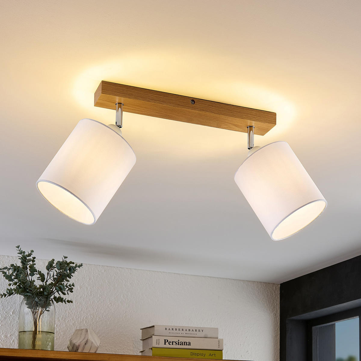 STRAHLER Sofia 66/38/25 cm  - Weiß, Natur, Holz/Textil (66/38/25cm) - Marama