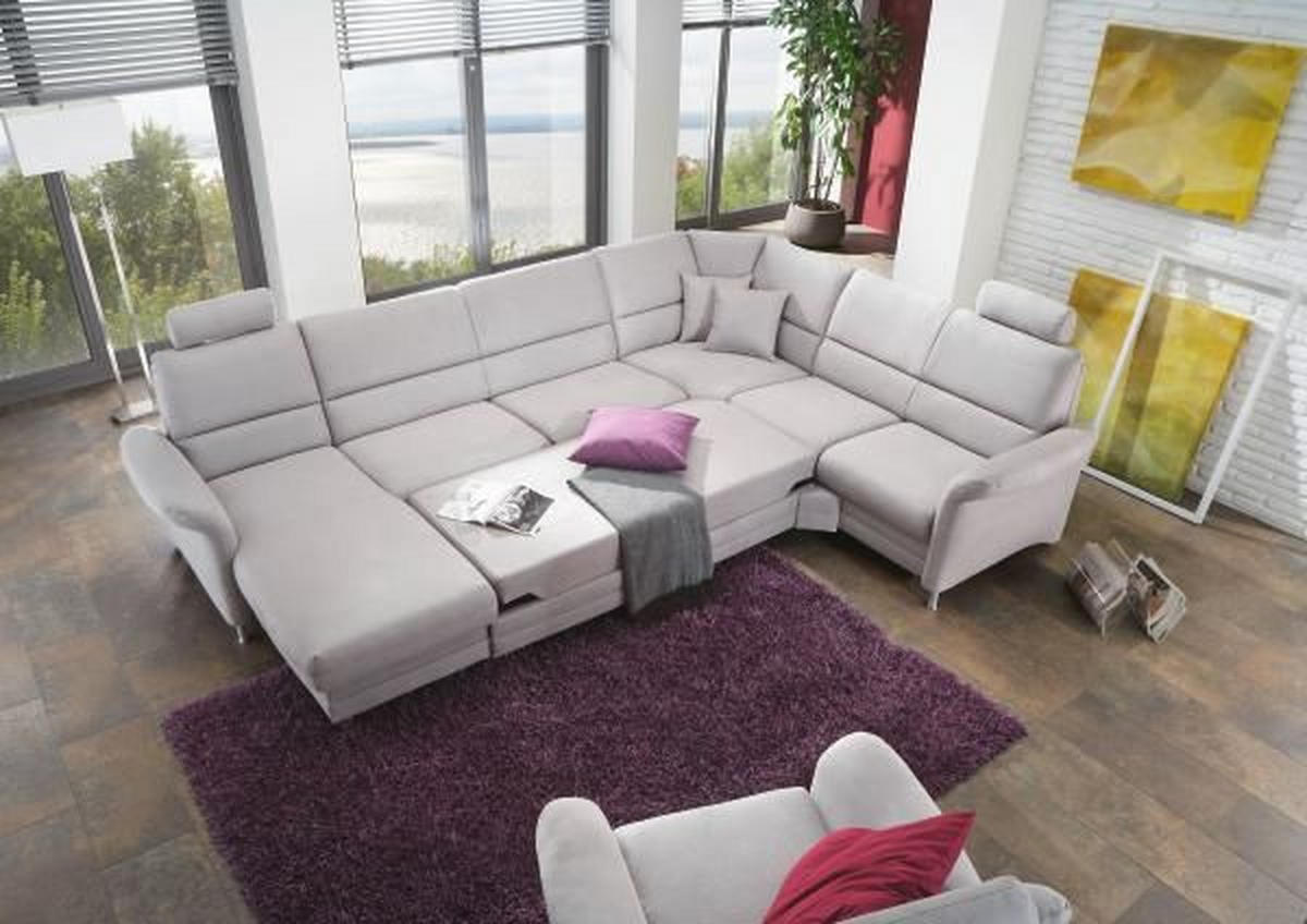 WOHNLANDSCHAFT in Grau  - Alufarben/Grau, Konventionell, Textil/Metall (244/334/165cm) - Beldomo System