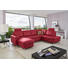 WOHNLANDSCHAFT Echtleder - Rot/Alufarben, KONVENTIONELL, Leder/Metall (163/306/203cm) - Beldomo Premium