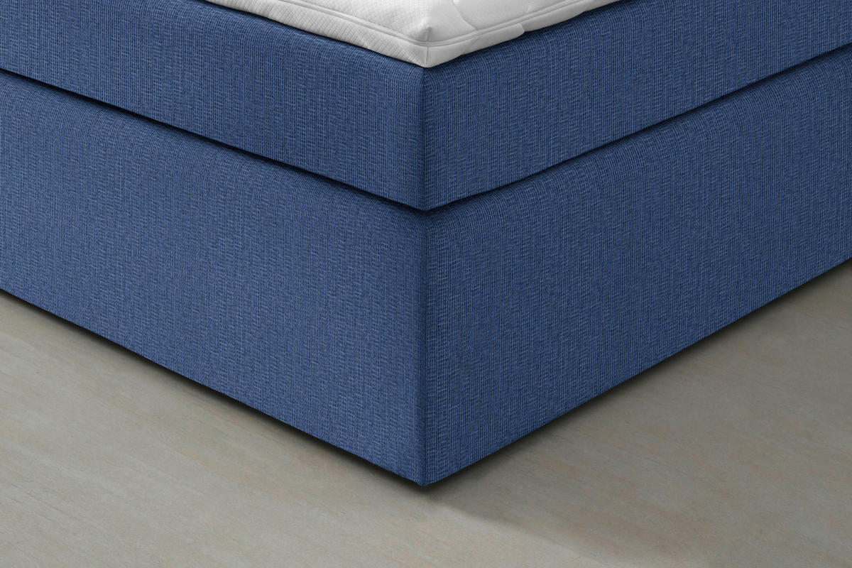 BOXSPRINGBETT 140/200 cm  in Blau  - Blau/Schwarz, Konventionell, Kunststoff/Textil (140/200cm) - Moderano