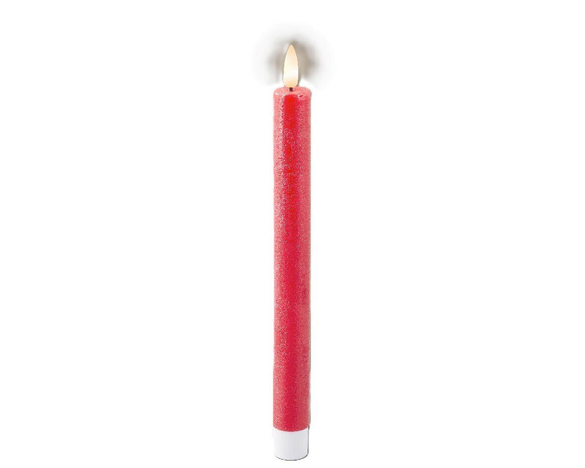 LED-KERZE 2,2/24,5 cm  - Rot, Basics, Kunststoff/Paraffin (2,2/24,5cm) - Ambia Home