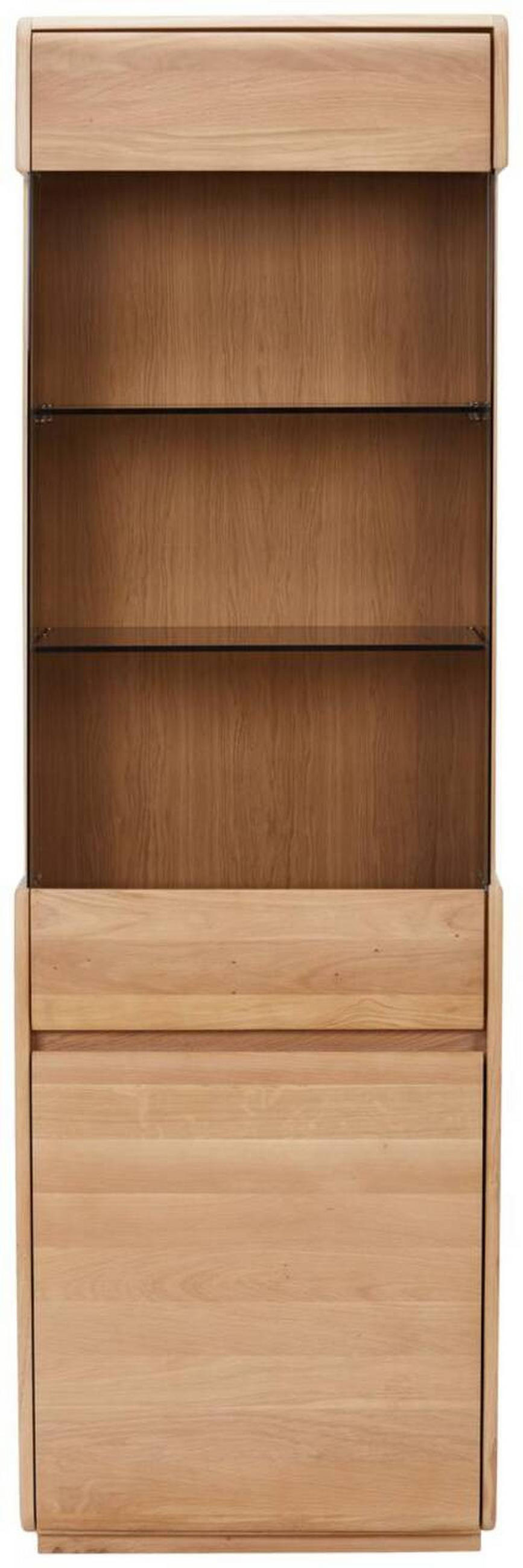 VITRINE Wildeiche  62,5/201/41 cm  - Wildeiche, Natur, Glas/Holz (62,5/201/41cm) - Linea Natura