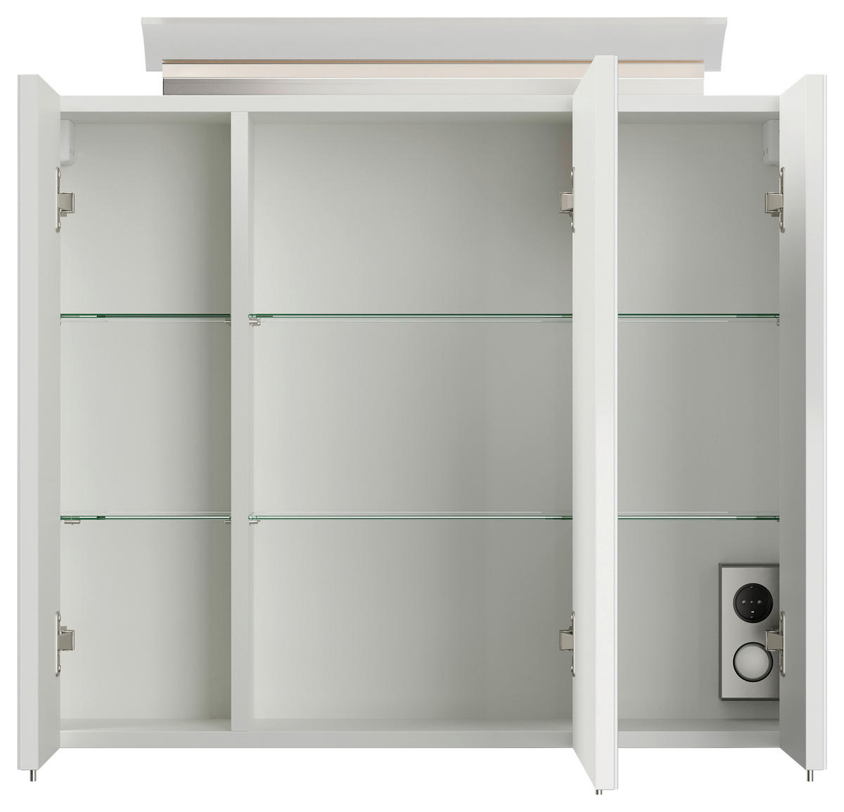 SPIEGELSCHRANK 75/62/17 cm  - Weiß Hochglanz, MODERN, Glas/Holzwerkstoff (75/62/17cm) - MID.YOU